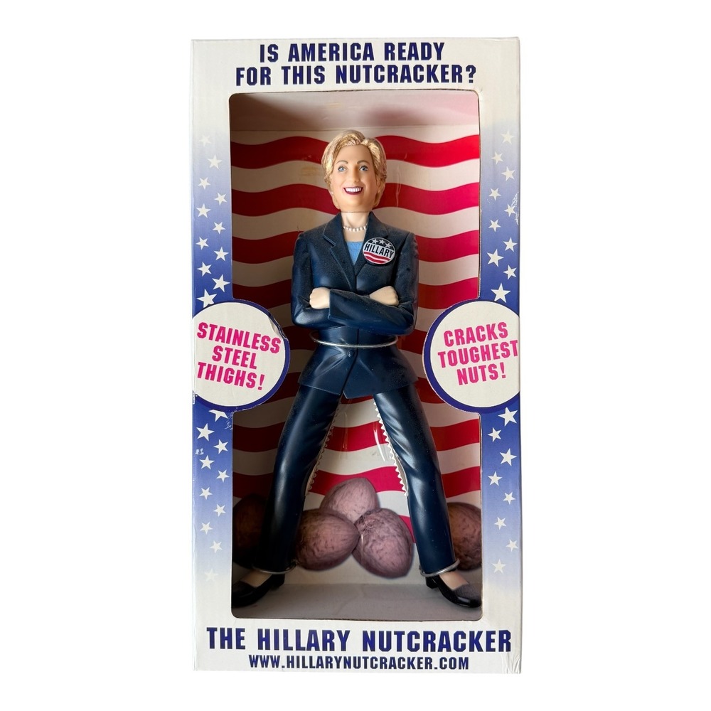 Y2K Hillary Clinton Nutcracker Novelty Collectible Political Gag Gift NIB 2007